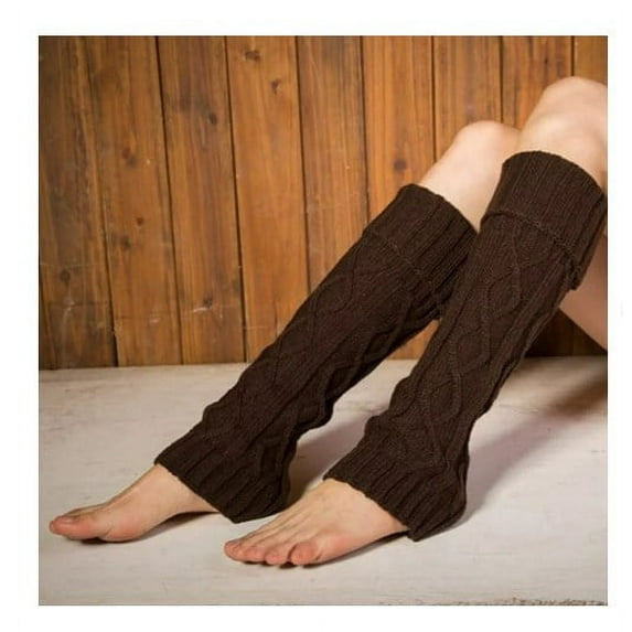Women Juniors Ribbed Leg Warmers, Women’s Men Ribbed Knit Long LegWarmers, Lady Winter Warm Leg Warmer, Cable Knitted Crochet Winter Long Boot Cuffs Socks, Knit Leg Warmers for Party Dance, Khaki