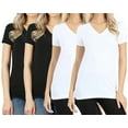 thumbnail image 1 of Women & Juniors Short Sleeve V-Neck Basic Basic T-Shirt, 1 of 4