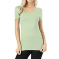 thumbnail image 1 of Women & Juniors Short Sleeve V-Neck Basic Basic T-Shirt, 1 of 4