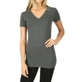 thumbnail image 1 of Women & Juniors Short Sleeve V-Neck Basic Basic T-Shirt, 1 of 4