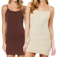 thumbnail image 1 of "Women & Juniors Solid Plain Spaghetti Strap Camisole Mini Dress Tank Top (Sepia/Taupe, Small)", 1 of 3