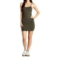 thumbnail image 1 of Women & Juniors Solid Plain Spaghetti Strap Camisole Mini Dress Tank Top, 1 of 1