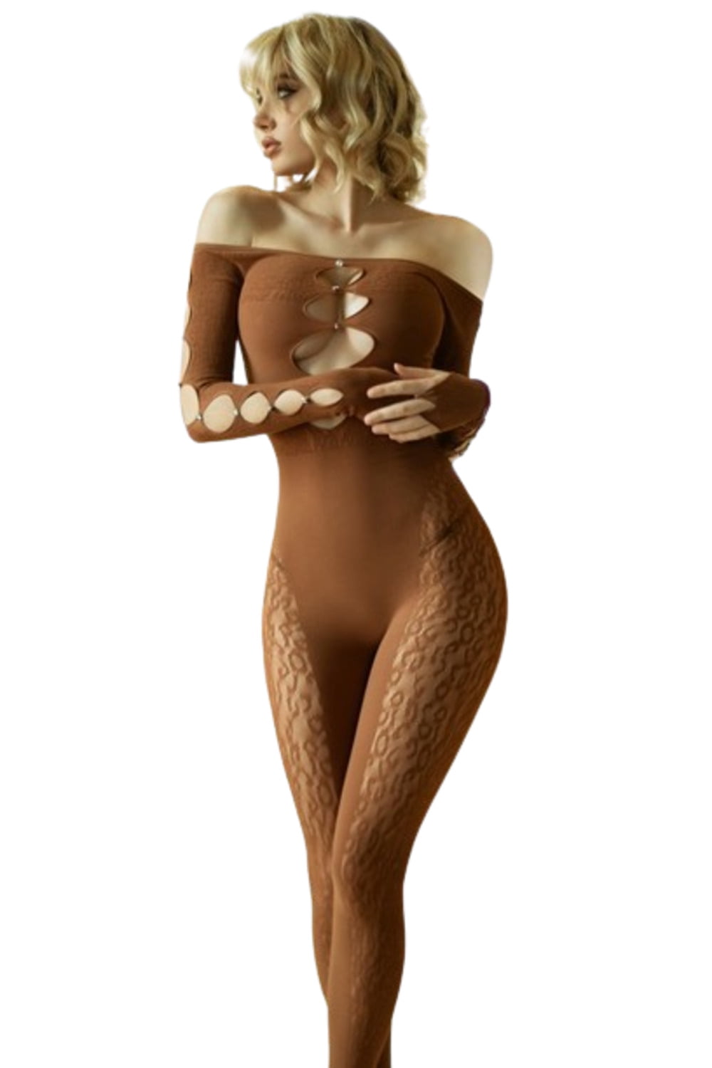 KILLER LEGS Woke Up in Lace Two-Piece Bodystocking Set w/Thong main image 0