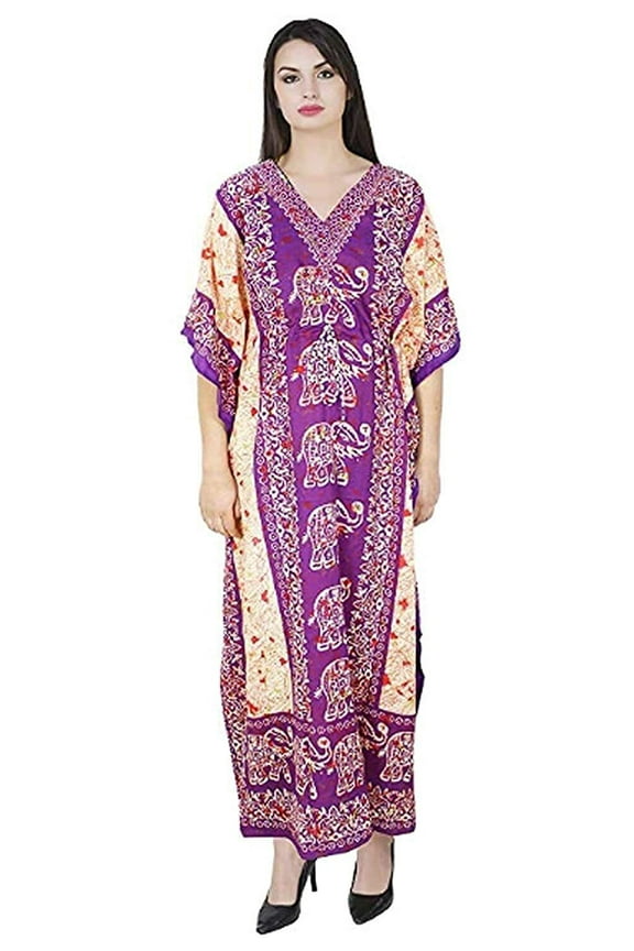 Women Kaftan Night Dress Kimono Caftan Beach Maxi Boho Long Top Tunic Cover Up