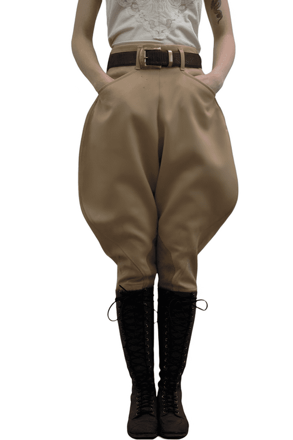 Women Khaki Hunting Baggy Cotton Pants – Polo & Horse Riding Sports Trousers