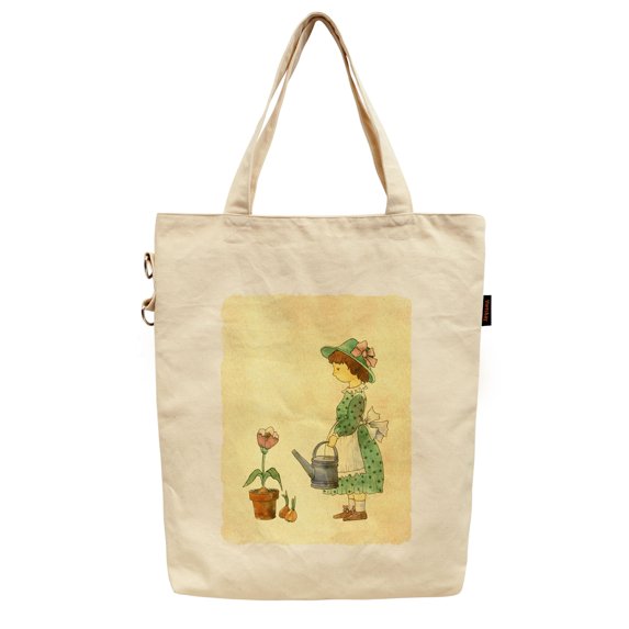 Women Kids Vintage Color-5 Printed Canvas Tote Shoulder Bag WAS_40