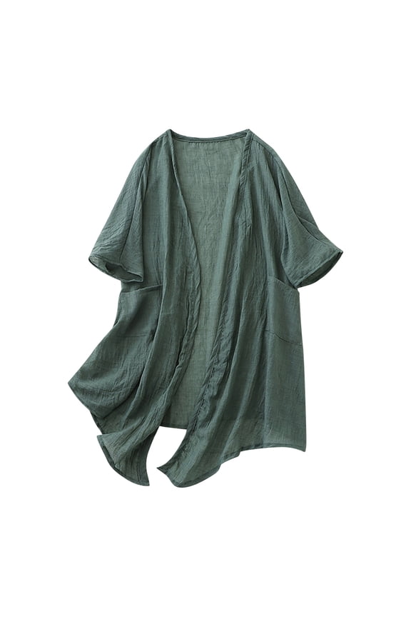 Women Kimono Cardigan Open Front Capes Sheer Shrug Top Swim Beach Cover Up Beachwear Blouse Wrap Long Duster Summer Lightweight Shirt Dress