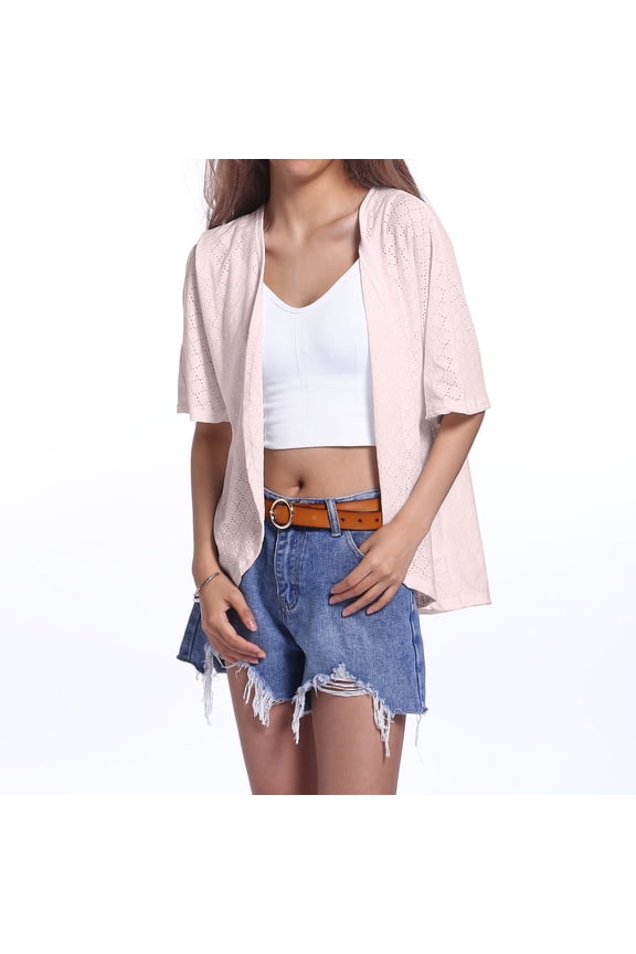 Women Kimono Cardigan Solid Color Summer Loose Cover Ups Casual Lightweight Blouse Beach Boho Shawl Tops Oatmeal Cardigan Sweaters for Women Open Front plus Size Lace Kimonos for Women Womens Leopard
