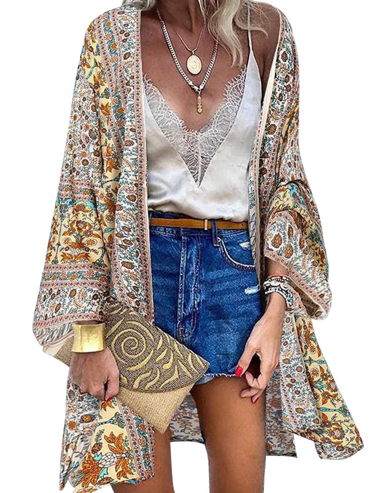Women Kimono Cardigan Summer Bikini Cover Ups Kimono Parting