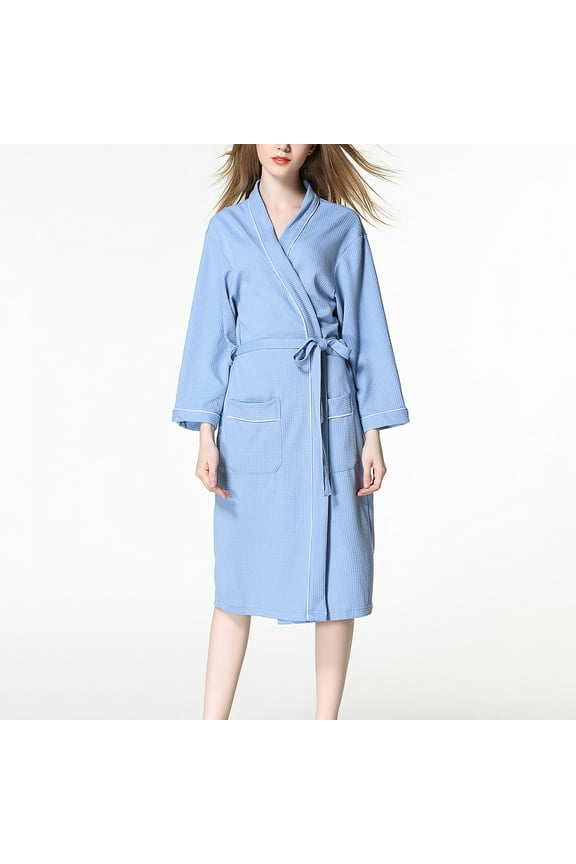 Women Kimono Robes Long Knit Bathrobe Lightweight Soft Knit Sleepwear after Shower Robe Womens Warm Robe Womens Towel Bathrobe Short Dressing Robe Bathrobe Womens Lightweight Robes with Pockets