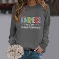thumbnail image 1 of Women Kindness Is Free Graphic Sweatshirt Neck Long Sleeve Inspirational Letter Print Casual Pullover Tops for Fall Winter, 1 of 3