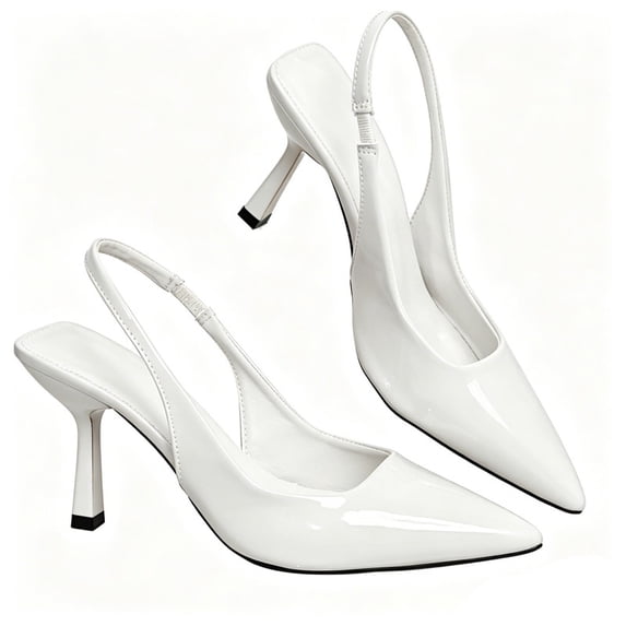 CHICVOMEY Women Kitten Heels Pointed Toe Slip-Resistant Adjustable Slingback Strap Comfortable 3.55in Sexy Womens Heels for Party Banquet Stage Daily