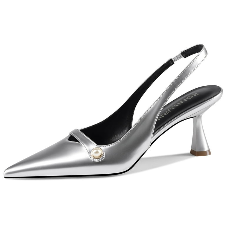 Women Kitten Heels Slingback Low Heel Pumps Dress Shoes for Women