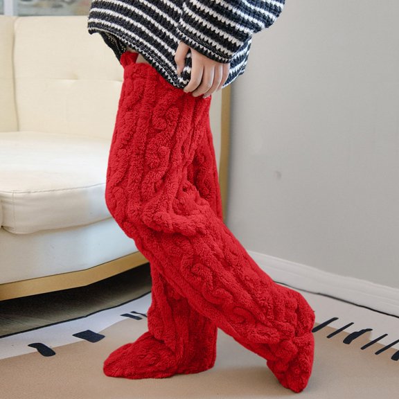 Women Knee High Socks Thickened Leg Warmers Winter Warm Knee Warmers for Women Girls Snuggs Cozy Sock for Women Girls