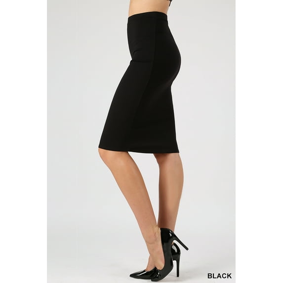 Women Knee Length Pencil Straight Office Midi Skirts