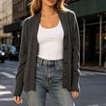thumbnail image 1 of Women Knit Cardigan Long Sleeve Button Front V Neck Open Sweater Coat With Side Pockets Soft Thick Knitted Casual Layering Tops Spring Fall Outerwear Outfits, 1 of 8