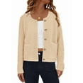 thumbnail image 1 of Women Knit Cardigan Sweaters Fall Fashion Long Sleeve Button Down Trendy Casual Jacket Winter Clothes Cream White S, 1 of 9