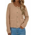 thumbnail image 1 of Women Knit Cardigan Sweaters Fall Fashion Long Sleeve Button Down Trendy Casual Jacket Winter Clothes Khaki XL, 1 of 9