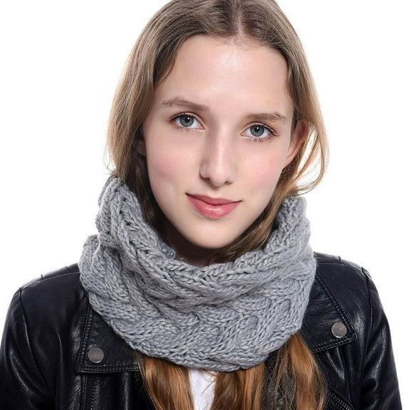 Women Knit Cowl Neck Warm Ring Scarf Circle Thick Crochet Scarves
