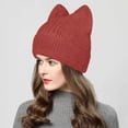 thumbnail image 1 of Women Knit Crochet Cute Furry Cat Hat With Ear Slouchy Wool Winter Warm Hats Trapper Hat Big Men Men Warm Hat Winter Hays Cold Hat Thermal Trapper Hat with Glasses Women Trapper Winter Hats Man Hats, 1 of 4