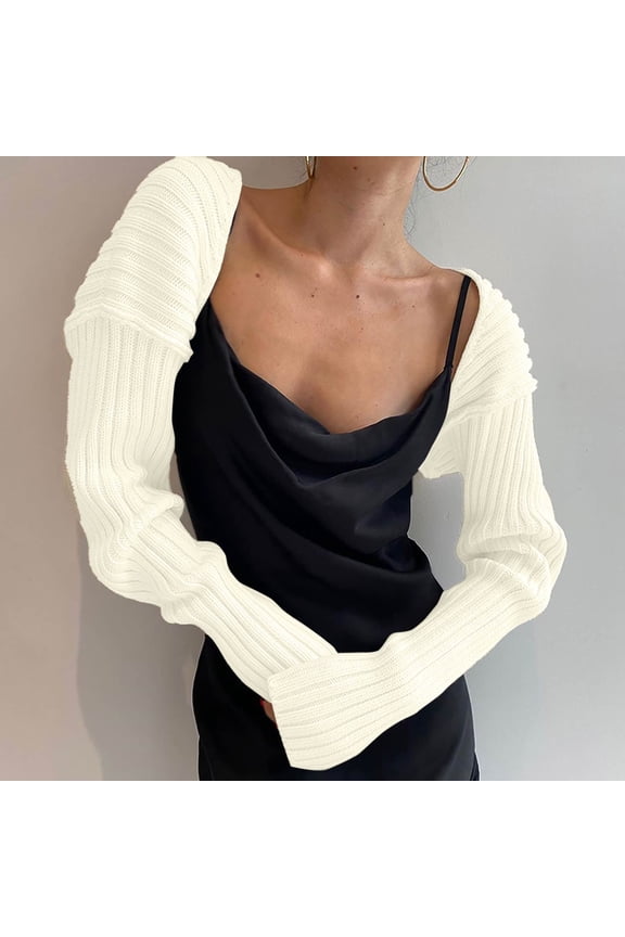 Women Knit Crochet Long Sleeve Crop Top Cardigan Contrast Color Vintage Cropped Sweater Surf Sweater Women Loose Knit Cardigan Sweater for Women Front Open Women Cardigan Loose Creme Cardigan Fall