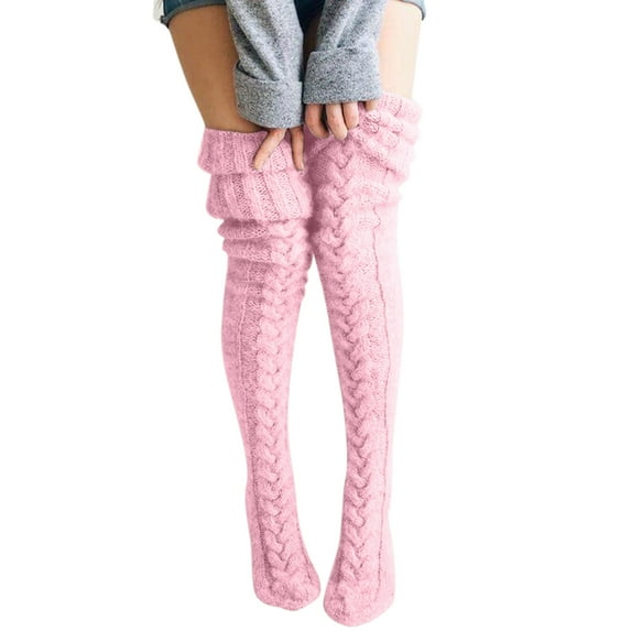 Women Knit Leg Stocking Thigh Long Warmers Knee Boot Socks