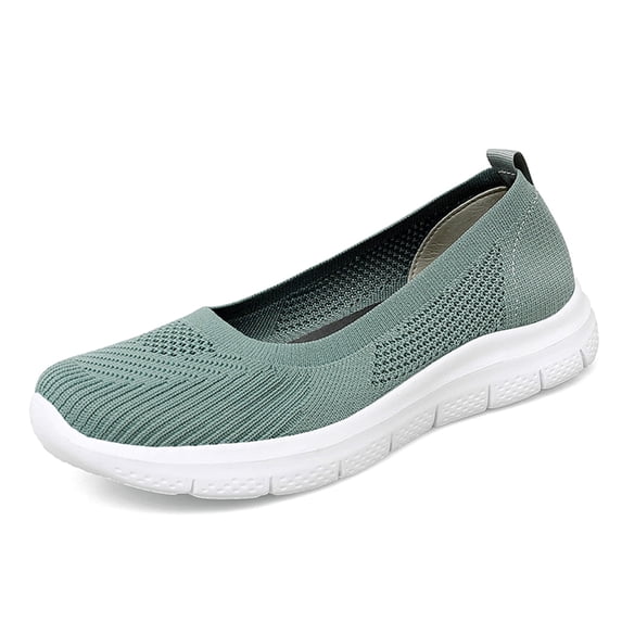 YOURDIARY Womens Slip-On Walking Shoes, Breathable Knit Casual Sneakers, Lightweight Comfort Loafers for Daily Wear