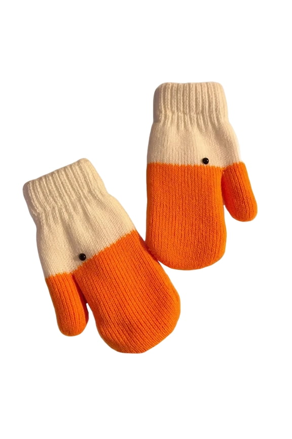 Women Knit Mittens, Fleece Lined Thickened Warm Geese Patterned, 1 Pair Full Finger Cold Weather Gloves, for Fall Winter Outdoor Daily Wear Cold Weather Windproof Thermal Protection