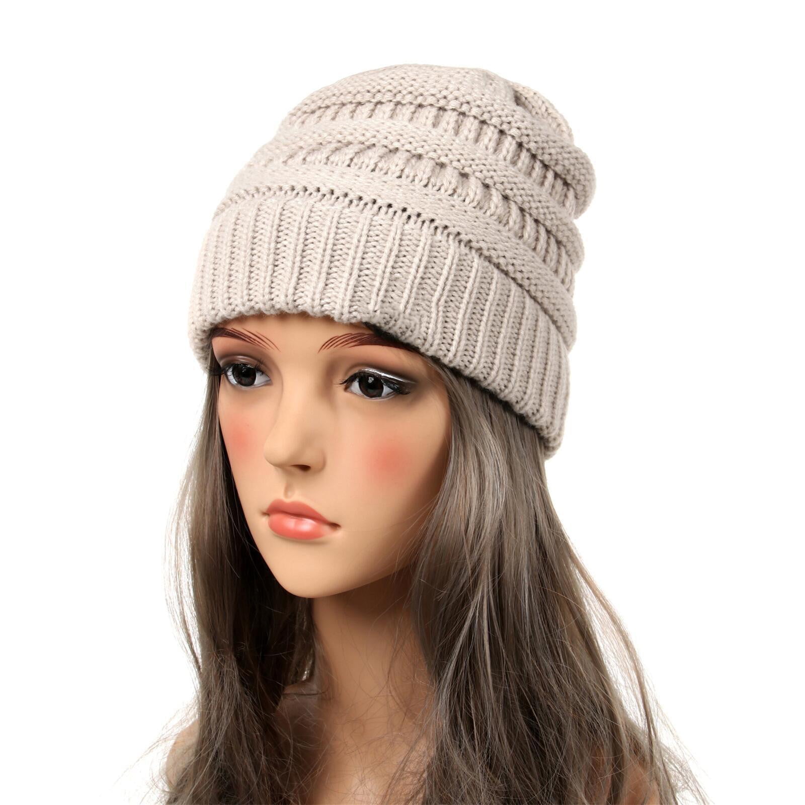 Knit Slouchy Beanie Hat Thin Stretch Skull Cap for Women ZQUUVOU Women Knit Slouchy Beanie Hat Thin Stretch Skull  main image 4