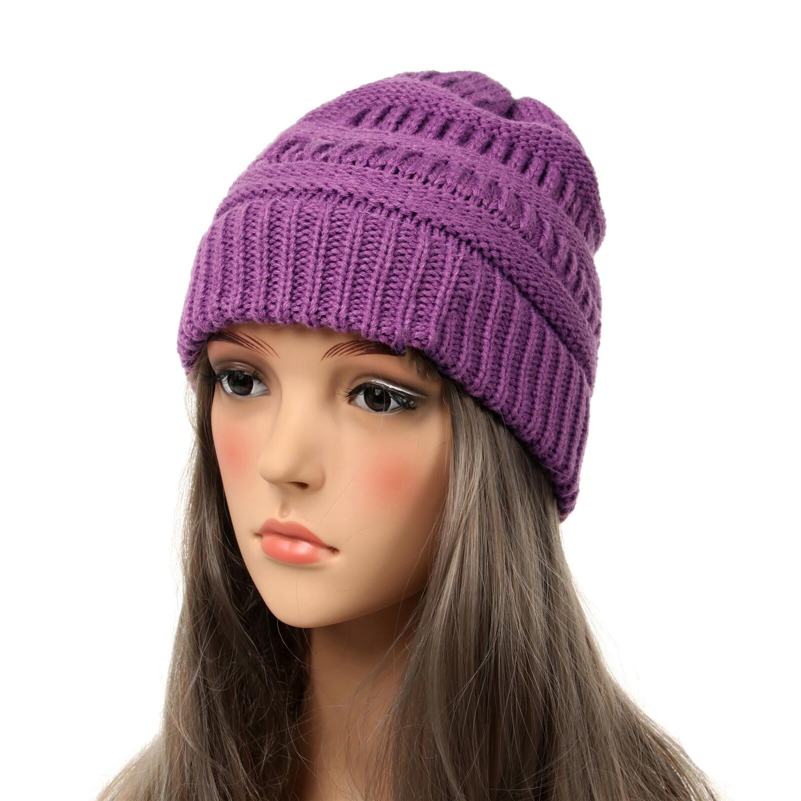 Knit Slouchy Beanie Hat Thin Stretch Skull Cap for Women ZQUUVOU Women Knit Slouchy Beanie Hat Thin Stretch Skull  main image 2