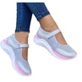 thumbnail image 1 of Women Knit Sneakers Breathable Platform Shoes Hook Loop Casual Slip On Walking Shoes, 1 of 4