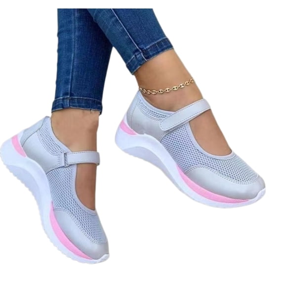 Women Knit Sneakers Breathable Platform Shoes Hook Loop Casual Slip On Walking Shoes