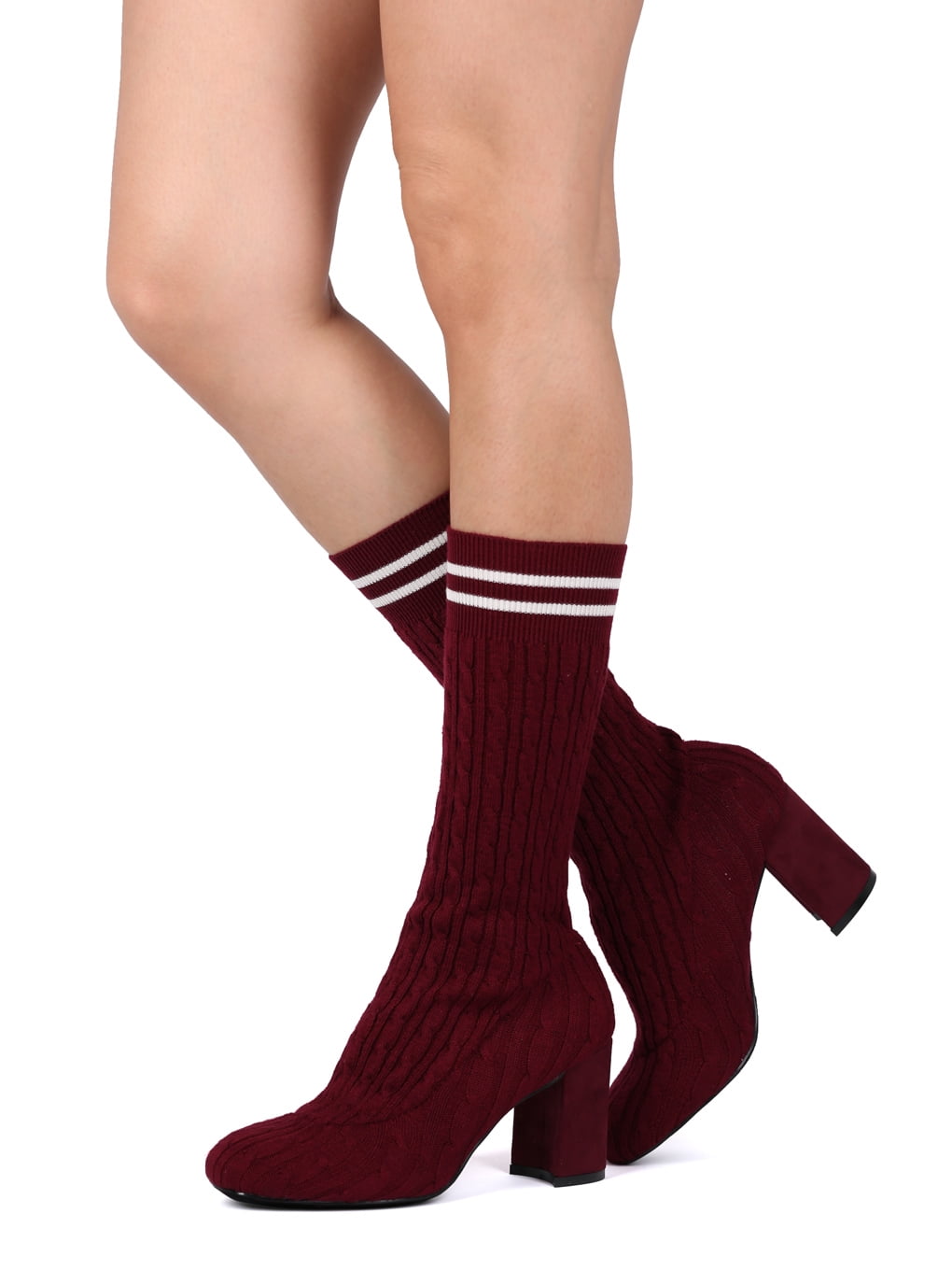 Maroon on sale sock boots