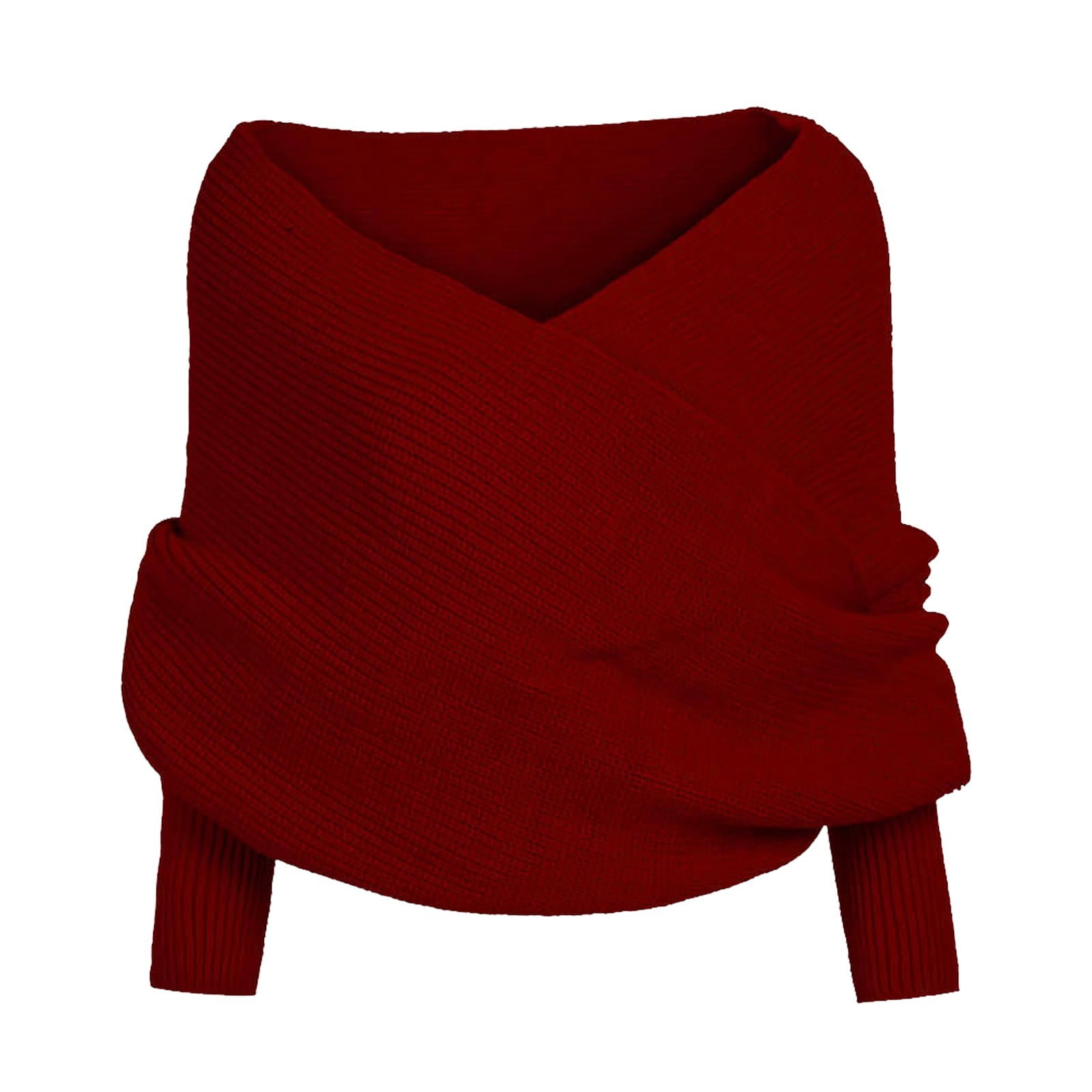 Écharpe Avec Manches (Sweater Scarf) Pour Femme - Tricot Jacquard, Style Bohème - Polyester, Taille Unique (260x37 Cm)