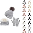 thumbnail image 1 of Women Knit Winter Set â Thick Lined Hat Neck Warmer Gloves for Warm Cold Weather Protection, Cozy Style Thermal Accessories for Outdoor Walking Travel Daily Wear, Winter Fashion Gift Ideas Ski, 1 of 6
