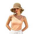 thumbnail image 1 of Women Knitted Bucket Sun‑Hat With Bow‑Knot Strap UV Protection Wide Brim Elegant Summer Sun Hat Packable Breathable Outdoor Travel Beach Head‑Accessory, 1 of 4