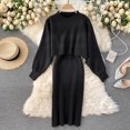 thumbnail image 1 of Women Knitted Dress Two Piece Suit Pullover Top And Dress Bodycon 2 Piece Set Midi Dress Knitted Dress Set Women Gown Dress Lightweight Summer Dresses plus Size Long Satin Dress for Women Mesh Swim, 1 of 4