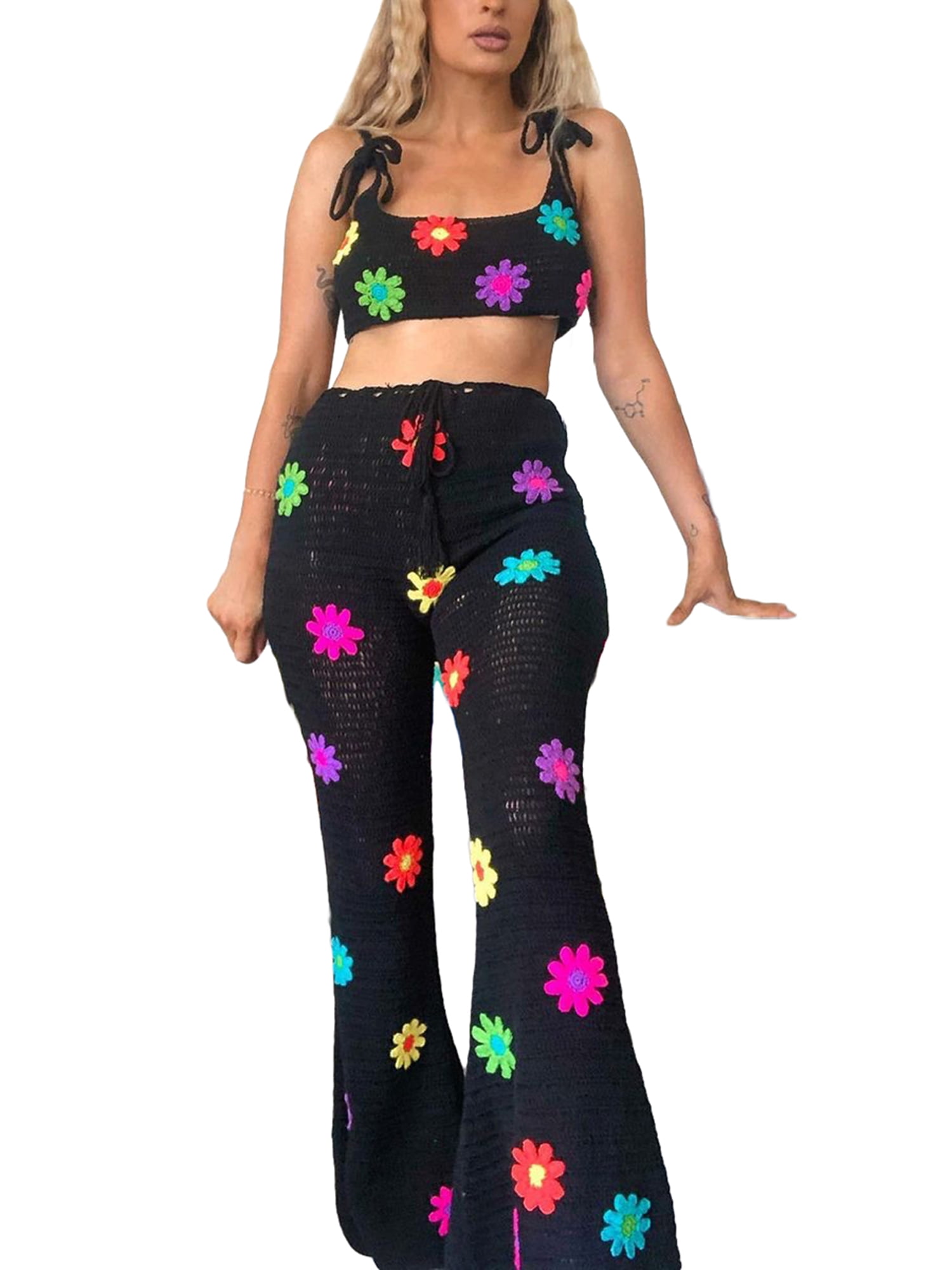 Flower Power Floral Flare Pants  Funky outfits, Hippie outfits, Funky pants