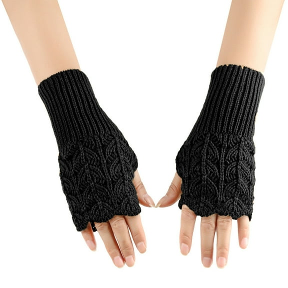 Women Knitted Gloves Love Wool Gloves Hollow Heart Knitted Gloves Winter Leaky Finger Sleeves Warm Wrist Gloves Running Driving Ski Cycling Safety Work Gloves