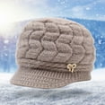 thumbnail image 1 of Women Knitted Hat Warm Octagonal Cap Plush Cap for Mom Christmas Gifts, 1 of 7