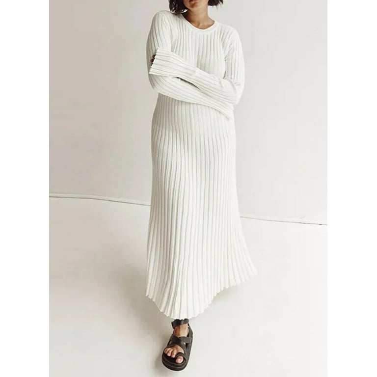Casual Solid O Neck Pleated Dresses Casual Solid O Neck Pleated Dresses