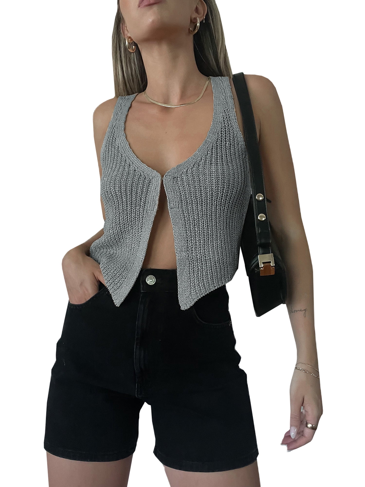 Sweater tank top crop shop