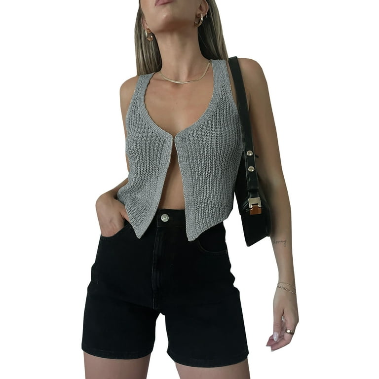 Cropped sweater tank top top