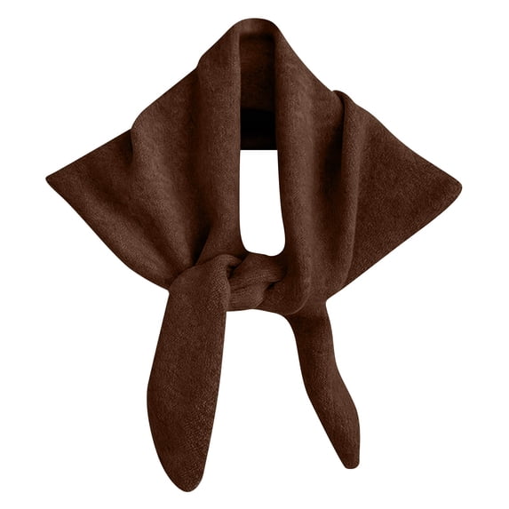 Women Knitted Triangular Scarf, Lightweight Soft Neck Warmer Shawl with Cut-Out, Versatile Knit Neck Wrap for Daily Fall Outfit