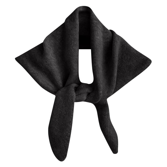 Women Knitted Triangular Scarf, Lightweight Soft Neck Warmer Shawl with Cut-Out, Versatile Knit Neck Wrap for Daily Fall Outfit