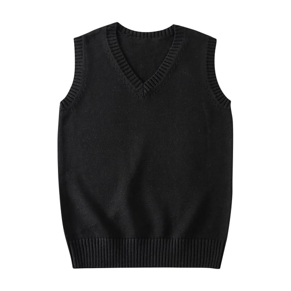 Women Knitted V-Neck Vest JK Solid Color Classic Sleeveless Pullover Sweaters Tank Tops