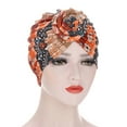thumbnail image 1 of Women Knotted Headwraps African Turban Pre-Knotted Beanie Bonnet Headwraps, 1 of 7