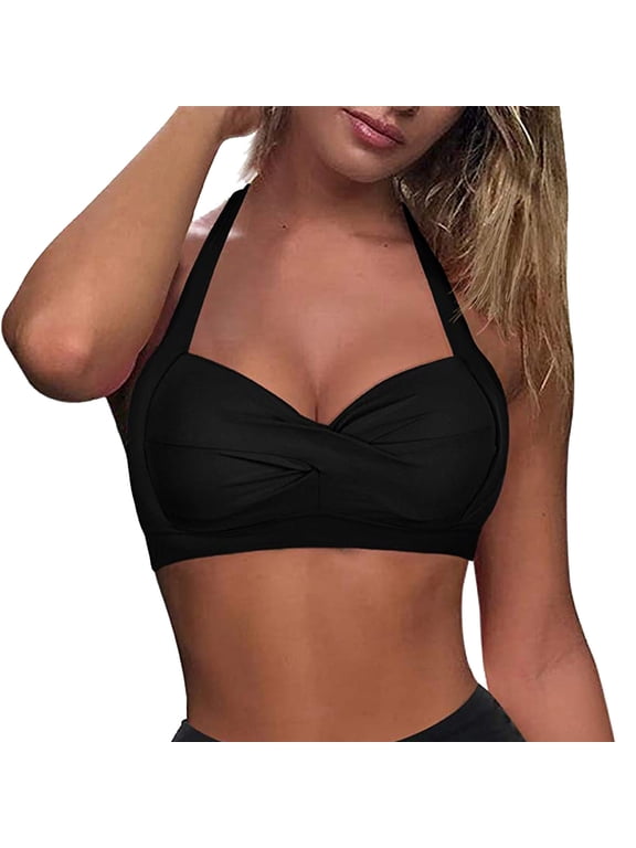 Women Lace Up Bikini Top Push Up Swim Top Halter Retro Bathing Suit Top Padded Swimsuit Top Bathing Suites Womens Extra Large Swimsuit Juniors Junior Swimsuit Top Swim Top 2x Womens Bathing Suits