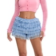 thumbnail image 1 of Women Lace Bloomers Shorts Casual Summer Layered Ruffles Elastic Short Pants for Club Streetwear, 1 of 9