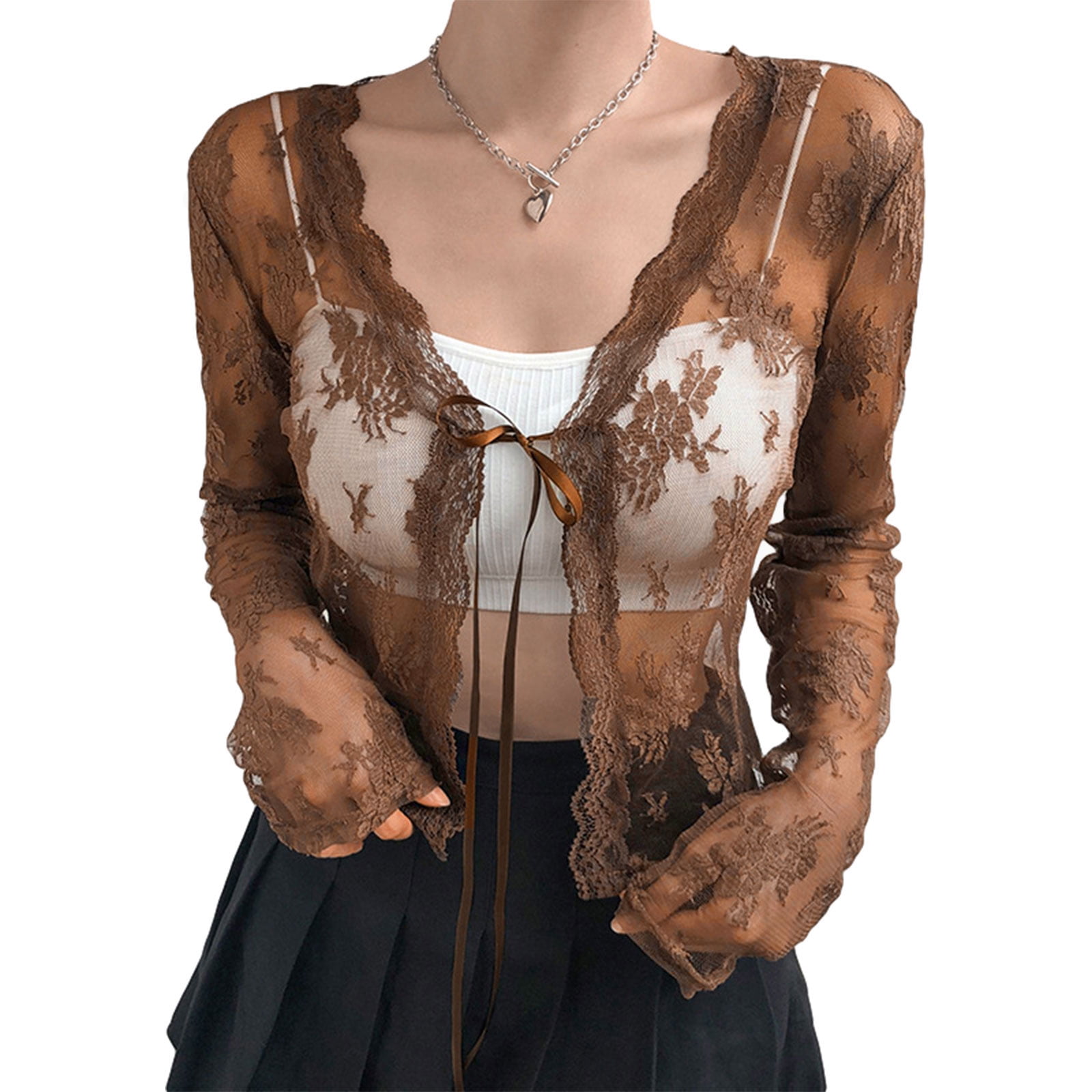 lace mesh blouse
